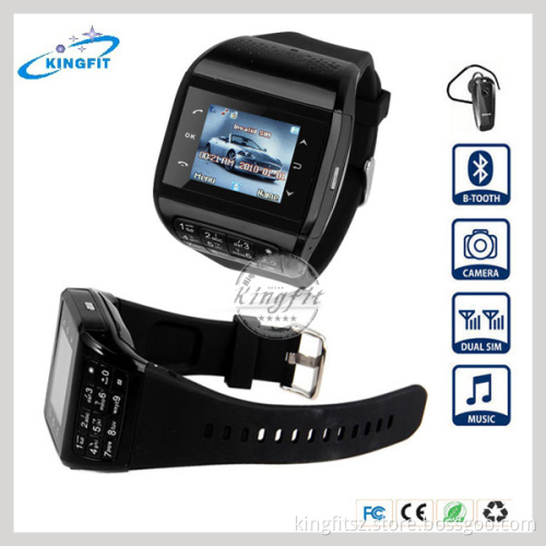 Q8 Watch Phone with 1.5 Inch Touch Screen Dual SIM Bluetooth Camera Compass Keyboard Black